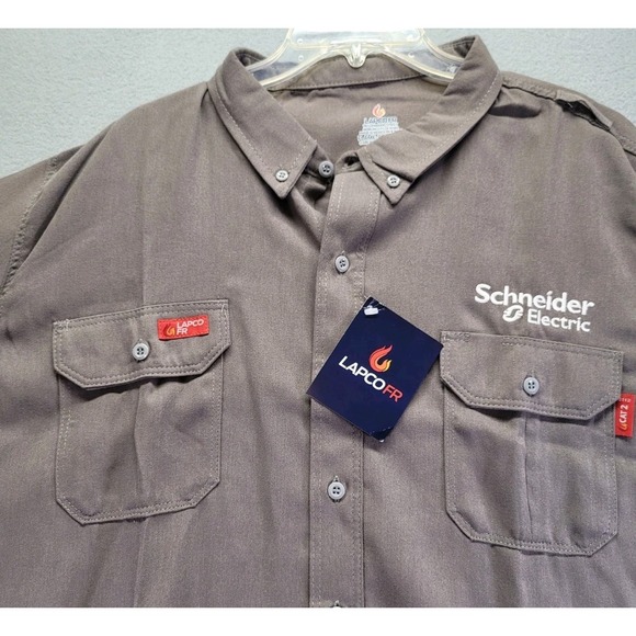 NEW LAPCO FR Men's Button‎ Shirt Flame Resistant CAT2 Long Sleeve Mens Size 2XLT - Picture 2 of 9